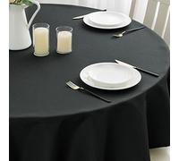 Romanstile Black Tablecloth Wipe Clean Round Outdoor 150cm,water resistant Stain Resistant Washable Tablecloths Table Cover for Christmas Kitchen Dining table Party Wedding Garden Restaurant Sommer