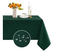 Romanstile Christmas Table cloth dark Green wipe clean,large,140x280 CM,Stain Resistant Washable Tablecloth Polyester Table Cover for festive Kitchen Dining Party Wedding New Year Decorations