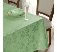 Romanstile Green Spring Table Cloth rectangular Outdoor 140x200 cm, Elegant Jacquard Damask, Wipe Clean & Water-Repellent Tablecloth, Perfect for Easter Decor, Garden Parties & Spring Dining, Birthday