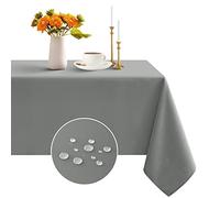 Romanstile Grey Tablecloth wipe clean,140x200 CM,washable,water resistant Table Cloth,Table Cover for Christmas Kitchen Dining Party Wedding Winter New Year Decorations,55x78 inch