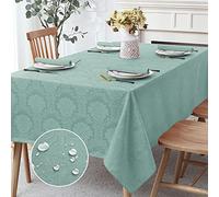 Romanstile Jacquard Rectangle Tablecloth - Waterproof Elegant Vienna Damask Pattern Table Cloths Washable Polyester Decorative Table Covers for Dinner/Parties/Outdoor - 60 x 104 Inch, Sage