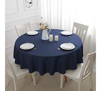 Romanstile Navy Table Cloth Round 160 cm,Water Resistant and Stain Resistant Washable Table Cloths Wrinkle Free Table Cover for Christmas Kitchen Dining table Party Wedding Garden and Outdoor New Year