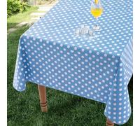 Romanstile PVC Table Cloth wipe clean Blue Polka Dot rectangular Oil table cloths,waterproof tablecloth,Oilcloth for Birthday Party Outdoor Picnic Camping Garden Summer Spring Children,55x78 inch