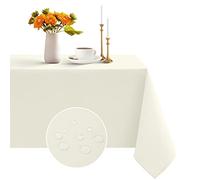 Romanstile Rectangle Tablecloth - Waterproof and Wrinkle Resistant Washable Polyester Square Table Cloth for Kitchen Dining/Party/Wedding Indoor and Outdoor Use (60 x 60 inch, Beige)