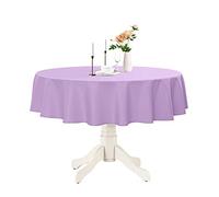 Romanstile Round Waterproof Tablecloth, Stain Resistant Washable Table Cloths Wrinkle Free Polyester Table Covers for Kitchen Dining Party Wedding Indoor and Outdoor - Lavender, 60 Inch