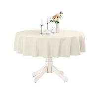 Romanstile Round Waterproof Tablecloth, Stain Resistant Washable Table Cloths Wrinkle Free Polyester Table Covers for Kitchen Dining Party Wedding Indoor and Outdoor - Cream, 48 Inch