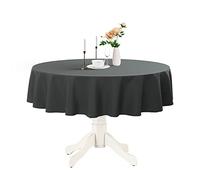 Romanstile Round Waterproof Tablecloth, Stain Resistant Washable Table Cloths Wrinkle Free Polyester Table Covers for Kitchen Dining Party Wedding Indoor and Outdoor - Grey, 90 Inch