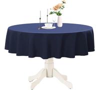 Romanstile Round Waterproof Tablecloth, Stain Resistant Washable Table Cloths Wrinkle Free Polyester Table Covers for Kitchen Dining Party Wedding Indoor and Outdoor - Navy Blue, 70 Inch