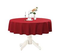 Romanstile Round Waterproof Tablecloth, Stain Resistant Washable Table Cloths Wrinkle Free Polyester Table Covers for Kitchen Dining Party Wedding Indoor and Outdoor - Red, 60 Inch