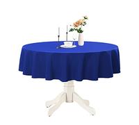 Romanstile Round Waterproof Tablecloth, Stain Resistant Washable Table Cloths Wrinkle Free Polyester Table Covers for Kitchen Dining Party Wedding Indoor and Outdoor - Blue, 108 Inch