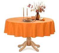 Romanstile Round Waterproof Tablecloth, Washable Table Cloths Wrinkle Free Polyester Table Covers for Kitchen Dining Party Wedding Indoor and Outdoor - Orange, 70 Inch