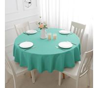 Romanstile small Round Table Cloth Teal 120cm,Tablecloth water resistant Stain and Resistant Washable Table Cloths Wrinkle Free Table Cover for Caffe Table Kitchen Dining Party Outdoor Sommer