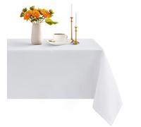 Romanstile square Tablecloth white,55x55inch(140x140cm),Water Resistant Polyester Table Cloth,Table Cover for Christmas Kitchen Dining table Party Wedding Garden and Outdoor New Year Restaurant Buffet