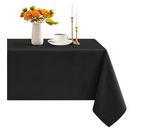 Romanstile Table Cloth Black wipe clean,140x240 CM,washable,water resistant Tablecloth,Table Cover for Christmas Kitchen Dining Party Wedding Winter New Year Decorations,55x94 inch