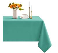 Romanstile Table Cloth Teal Blue Wipe Clean rectangular water resistant Stain Resistant Washable Table Cloths Wrinkle Free Table Cover for Caffe Table Kitchen Dining Party Sommer Outdoor Spring