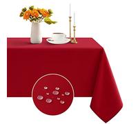 Romanstile Table Cloth wipe clean Christmas Red,large 140x280 CM,Stain Resistant Washable Tablecloths Polyester Table Cover for festive Kitchen Dining Party Wedding New Year Decorations,55x110 inch