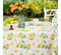 Romanstile vinyl PVC Table Cloth wipe clean 140x200 cm Lemon rectangular waterproof, Oilproof Wipeable Table Cover Tablecloth with cut edges for Kitchen,Outdoor Dining,Garden,Party,Summer,Picnic,BBQ