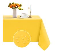 Romanstile Yellow Rectangular Tablecloth, 78.7 x 55.1 Inch, Water & Stain Resistant, Spring Tablecloth for Outdoor Garden Party Birthday Picnic BBQ Dining Table Decorations