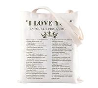 Romantasy Booktok Tote Bag Fourth Wing Reusable Grocery Shopping Bag Dragon Rider Handbag (Love You Crown Tote)