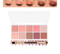 Romantic 10 Shades Eyeshadow Palette with Matte Shimmer Glitter Colors - Peach Rose Nude Tones Makeup Palette for Soft Feminine Eye Looks, Cool Toned Neutral Shadows Beauty (Peachy Rose)