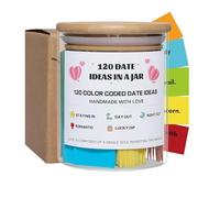 Romantic 120 Date Ideas Jar, Fun Nights Wedding Capsules, Colorful Glass Coded Cards, with Activity Container, for Couples Seeking Quality Time Together, Valentine's Day Anniversaries