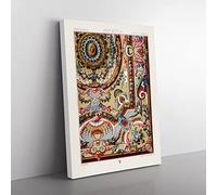 Romantic 18Th Century Pattern By Albert Racinet Vintage Canvas Wall Art Print Ready to Hang, Framed Picture for Living Room Bedroom Home Office Décor, 60x40 cm (24x16 Inch)