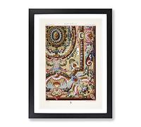 Romantic 18Th Century Pattern By Albert Racinet Vintage Framed Wall Art Print, Ready to Hang Picture for Living Room Bedroom Home Office Décor, Black A2 (64 x 46 cm)