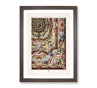 Romantic 18Th Century Pattern By Albert Racinet Vintage Framed Wall Art Print, Ready to Hang Picture for Living Room Bedroom Home Office Décor, Walnut A4 (34 x 25 cm)