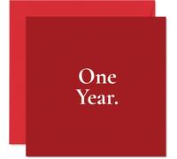 Romantic 1st Anniversary Card, Minimal Elegance in Deep Red
