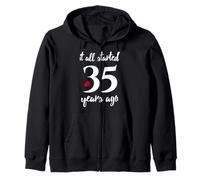 Romantic 35th Wedding Anniversary Zip Hoodie