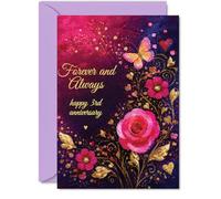 Romantic 3rd Anniversary Card, Celebrate Three Wonderful Years