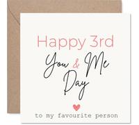 Romantic 3rd Anniversary Card, Celebrating Our Third Chapter