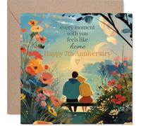 Romantic 7th Anniversary Card, Every Moment Together Feels Like Home