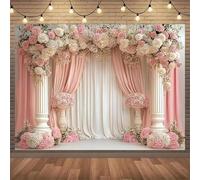 romantic and white rose arch wedding photography background elegant floral design roses party banner