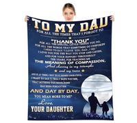 Romantic Angels Dad from Daughter, Birthday Gift Dad Blanket from Daughter, from Daughters, 60" L x 50" W