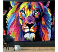 Romantic Angels Trippy Lion Tapestry Tapestry Wall Hanging Rasta Tapestries for Bedroom Men Cool Lion Head Decor for Living Room Collage Dorm Room (51 in x 59 in)