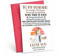 Romantic Anniversary Birthday Card with Envelope for Husband Wife Partner | Includes a romantic card and envelope for husband, wife, boyfriend or girlfriend, with space on the back for your note