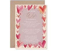 Romantic Anniversary Card for Wife - Hearts Galore and a Loving Message - Pink and Red Romantic Design, Valentine's Day - 5x7 Inch, Envelope Included