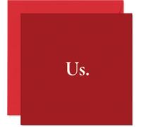 Romantic Anniversary Card - Simply Us - Minimalist Deep Red Card with Bold White Type - Modern Way to Celebrate Your Unique Love Story - 145mm Square, Envelope Included
