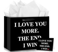 Romantic Anniversary Love Gift Bag for Men Women Engagement Gift Bags with Birthday Wrapping Paper Card Funny Wedding Party Favors Bag Decor Supplies for Husband Wife Boyfriend Girlfriend Couples