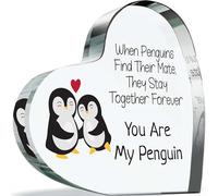 Romantic Anniversary Plaque - My Penguin - Acrylic Heart Plaques Keepsake Sentimental Gifts for Women Men, I Love You Gift for Girlfriend Boyfriend Wife Husband 100mm Fiance Birthday Present