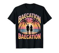Romantic Baecation Beach Sunset Couple Trip T-Shirt