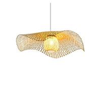 Romantic Beach Chandelier Personality Rattan Fixture Southeast Asia Style Coastal Lamp 1 Hanging Light for Kitchen Living Dining Room, E27(45CM)