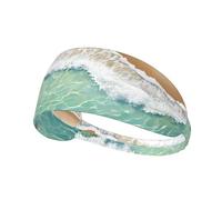 Romantic Beach Pattern Print Sports Headbands For Men Women, Moisture Wicking Sweat Band Elastic Wide Hair Bands,For Running, Cycling,Gym Exercise