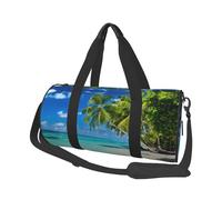 Romantic Beach Travel Duffel Bag for Women Men,Print Polyester Tote Round Luggage Bag with Shoulder Strap