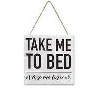 Romantic Bedroom Wooden Sign, Take Me To Bed Or Lose Me Forever, Wedding Marriage Home Master Bedroom Decor,Farmhouse Home Bedroom Wood Plaque Sign,Valentines Day Gifts For Him Her Wife Husband