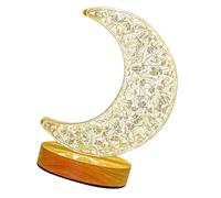 Romantic Bedside Lamps, Warm Light Energy Saving Dimmable Crystal Night Light Cozy Atmosphere Soft Glow for Bedroom (Moon Style)