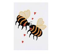 'Romantic Bees Serenading Each Other' Temporary Tattoo - Water Resistant, Skin-Safe, Non-Toxic Transfer (TO00077553)