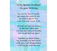Romantic Birthday Verse Poem Card (Special Husband)