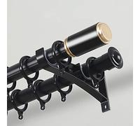 Romantic black curtain track set with silent gliders and finials for the living room 180 cm (5.9 ft) Elegant window decoration solution